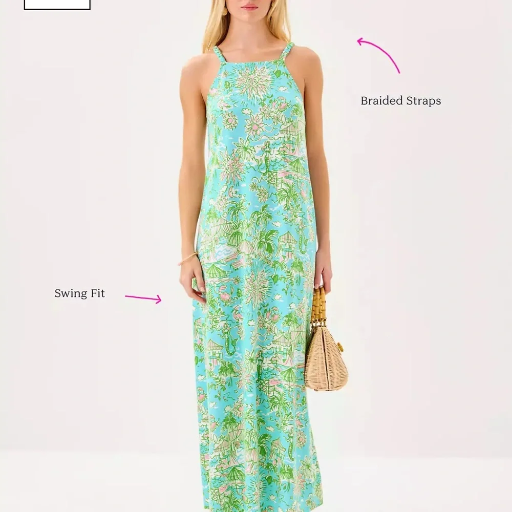 NWT Lilly Pulitzer KYLEIGH MAXI 👗 “Fresh Water Blue Sunbath” MSRP $178 NWT sz LG - Picture 9 of 16